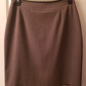 Brown Pencil Skirt with black 'leather' waist trim
